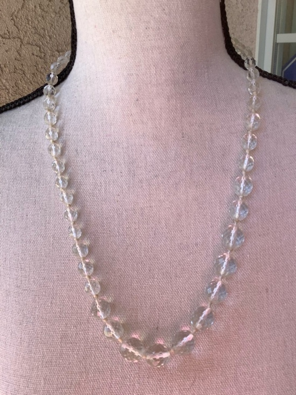 Beaded crystal 24” necklace- excellent condition